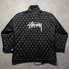 90s old STUSSY quilting big logo jacket