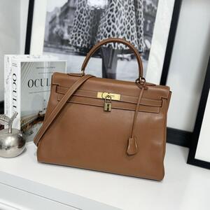 33072　HERMES エルメス ケリー35 クシュベル ゴールド