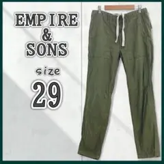 【EMPIRE & SONS】ミリタリーカーゴワークパンツウエストゴムカジュアル