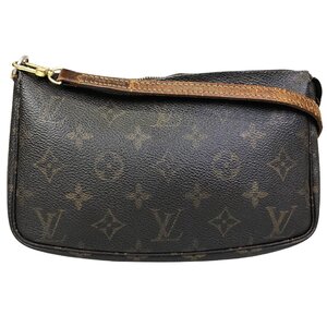 【1円～】ルイヴィトン LOUIS VUITTON バッグ ポーチ モノグラム ポシェットアクセソワール M40712 AR0969 レザー ブラウン 中古