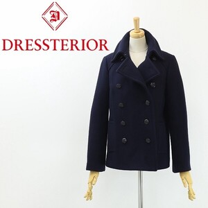 ◆DRESSTERIOR ドレステリア ウール メルトン Pコート 紺 ネイビー 38