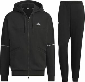 adidas ワーディング ルーズフィット フリース フルジップパーカー パンツ 上下セット （IJM06/IEI01）2XL