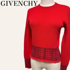 GIVENCHY ジバンシー スペルロゴクルーネックニットセーター レッド