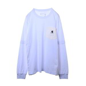 美品 Sacai × CARHARTT WIP L/S T-Shirt ロングTシャツ 4 ホワイト サカイ KL4BQACK41