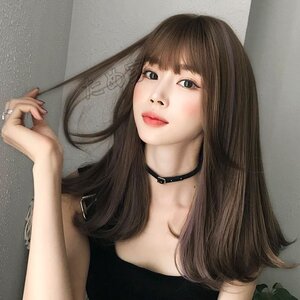 新品 人毛100％ ロングストレート つむじ部分手植え 自然に見えますフルウィッグ かつら ヘアアクセサリー サラサラ 自然