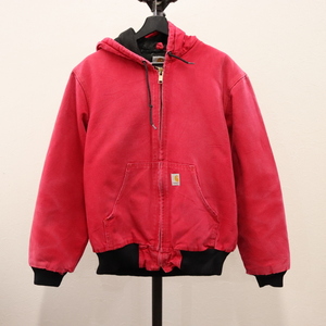 U123 2004年製ビンテージ Carhartt カーハート アクティブパーカー■00s 表記Sサイズ レッド 赤 RED ダック フーディー ワーク 激安