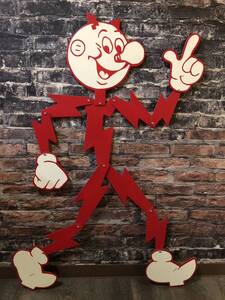 レディキロワット　特大看板 110cm　 REDDY KILOWATT 世田谷ベース アドバタイジング