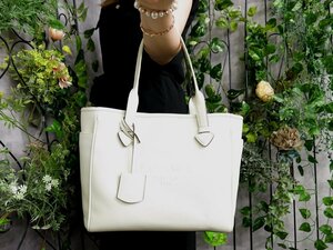 ●超美品●LOEWE ロエベ●ヘリテージ●ロゴ型押し●カーフ レザー 本革●トート バッグ●オフホワイト●G金具●肩掛け●B5 書類●Js47174