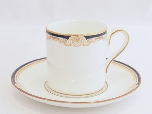 WEDGWOOD ウェッジウッド CAVENDISH キャベンディッシュ　デミタス　カップ＆ソーサー ホワイト|ネイビー