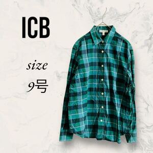 アイシービー ICB シャツ レディース チェックシャツ 長袖 綿100%