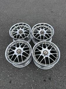 SSRメッキ 深リム18インチ　SPEED STAR GP-EVO (18×9J +44Fタイプ 5穴)/ (18×9.5J +43Eタイプ PCD114.3　4/5穴 )ハブ径73 中古4本セット