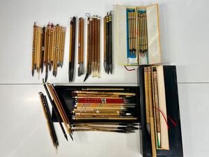 中国筆 書道筆 まとめて【書道家コレクション品】唐筆 書道具 (中古品と未使用) 上海工芸・善璉湖筆 邵芝巌 蘇州湖筆 色々