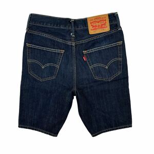 3721011 Levi’s リーバイス ハーフパンツ デニム ジーパン ジーンズ 濃紺 サイズ28 革パッチ lot522 赤タブ メンズ 男性用