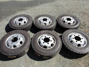 ●7071 6穴 TOPY製 アルミホイール付き 冬 ほぼ新品 ブリヂストン W900 225/80R17.5 123/122L 6本