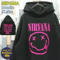 【レア】NIRVANA　ニルヴァーナ　パーカー☆両面ロゴ　デカロゴ　バンド