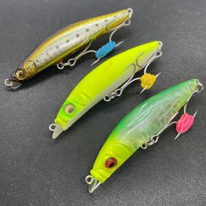 ★美品 送料無料★Megabass メガバス ZONK SP SINPEN 77 GENMA 88S 3本セット ゾンク ゲンマ ミノー シーバス ヒラメ チャート ソルト