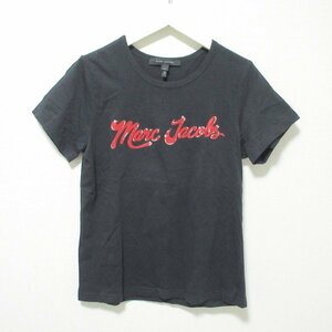 美品 MARC JACOBS マークジェイコブス 半袖 ロゴプリント Tシャツ カットソー S/P ブラック 051 ◆