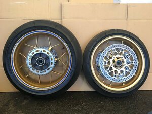 ホンダ CBR1000RR SP SC77 前後ホイールセット デイスク付 ゴールド 組み換え ストック 流用 ＯＨベースにも（中古）TO-Z2615