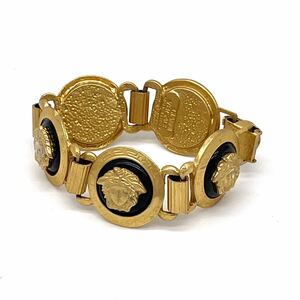 1円 GIANNNI VERSACE ジャンニ ヴェルサーチ メデューサ ブレスレット GP ゴールド アクセサリー ヴィンテージ