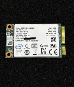 intel SSD 20GB SSDMAEXC020G3 mSATA ((動作品・9枚限定！))