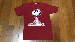 70s！ US製！ ARTEX 半袖Tシャツ　サイズL　OKLAHOMA SNOOPY ！！　SPRUCE スヌーピー ベートーベン ！！