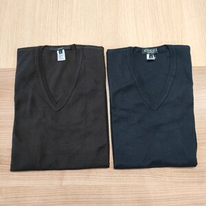 GUCCI グッチ シャツ Tシャツ 無地 Sサイズ 半袖 インナー メンズ レディース 100％ COTTON イタリア製 ネイビー ブラック 2枚セット S1138