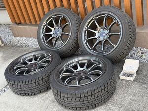 ENKEI PF09 18-8.5J+45 114.3-5H YOKOHAMA iceGUARD IG60 225/45R18 エンケイアルミホイール ヨコハマスタッドレスタイヤ4本セット