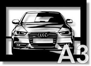 アウディ(AUDI) A4 アバント Avant S lineの切り絵　(1)【A3サイズ】[C3-106]