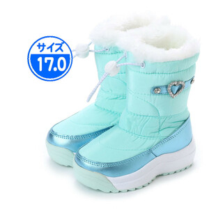 【新品 未使用】子供用 防寒ブーツ ブルー 17.0cm 青 sax 17982