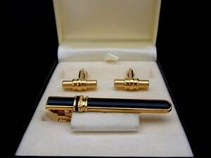 ■美品■№0107 MONTBLANC モンブラン【ゴールド】■カフス＆ネクタイピン セット♪