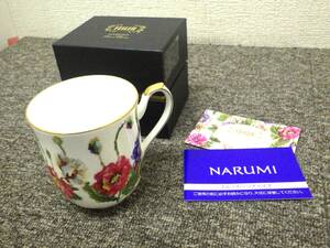 【送料無料】Sh0515-06◯未使用 FEILER フェイラー NARUMI ナルミ マグカップ Bone China マグ 箱付き　花柄