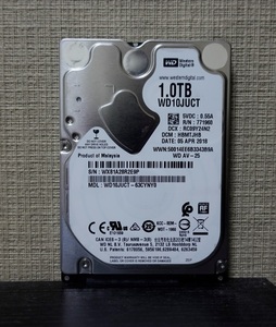 ■正常動作品■WesternDigital製2.5inch AVコマンド対応HDD 1TB WD10JUCT 