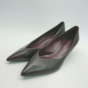 ◇ CHARLES & KEITH　チャールズ＆キース ポインテッドトゥ レザー パンプス サイズ230 ダークブラウン レディース E