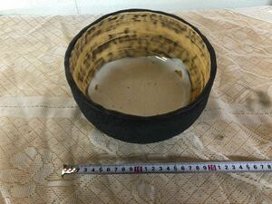 西A 茶道具 茶碗 茶器 古美術 陶器 抹茶碗 茶道 平茶碗 しこく彫 菓子器