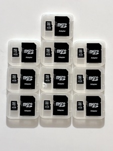 ★micro SD 4GB class10 HC @１０枚セット SD変換アダプター・ケース付き 初期化済★中古②