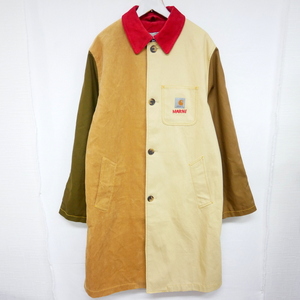 【1円】未使用 国内正規 MARNI×carhartt WIP マルニ カーハート 23SS COLOUR BLOCK COAT カラーブロックコート ステンカラー ダック L