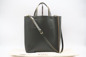 ☆安心の３大保証☆ ABランク ≪MARNI マルニ/2WAYトートバッグ ≫ SHMP0040U5 P2644 Z582N マルニ ミュゼオ カーキ イエロー 美品 送料込