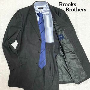 A82 美品　Brooks Brothers　ブルックスブラザーズ　スーツセット　チャコールグレー　濃灰色　37REG31W　マイクロチェック柄