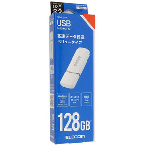 【ゆうパケット対応】ELECOM エレコム キャップ式USB3.2 Gen1メモリ MF-HTU3B128GWH 128GB ホワイト [管理:1000013913]