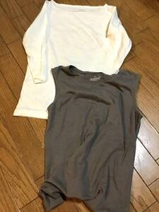 【無印良品】まとめ売り★七分袖Tシャツ、タンクトップ/M★ホワイト、グレー★レディース★USED