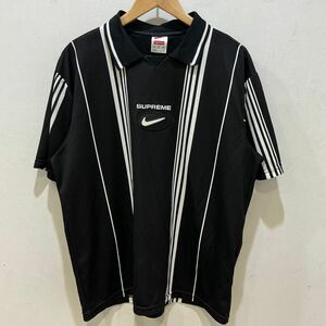 Supreme シュプリーム NIKE ナイキ コラボ CW9698-010 Jewel Stripe Soccer Jersey ジャージ ゲームシャツ ブラック Mサイズ 696575