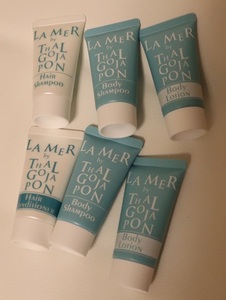 新品★LA MER by THALGO JAPON TJ ★ボディシャンプー2本、ヘアシャンプー、ヘアコンディショナー、ボディローション2本、各30ml、合計6本