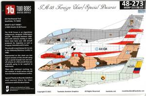 1/48TWOBOBSツーボブス デカール　48-273 IA-58 Foreign User/Special Pucaras