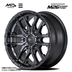 送料無料 マルカサービス NITRO POWER M26 CROSS FANG (PBK/D) 6.5J-16 +38 6H-139.7 (16インチ) 6H139.7 6.5J+38【4本セット 新品】