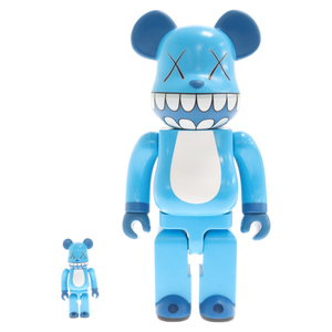 MEDICOM TOY メディコムトイ×a-nation BE＠RBRICK WITH KAWS CHOMPERS ベアブリック カウズ チョンパーズ フィギュア ブルー 400%/100%