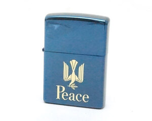 中古 Zippo ジッポー オイル ライター ピース ブルーチタン