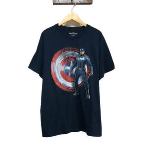 【期間限定SALE】 USA 古着 00S USA古着 半袖 Tシャツ マーベル MARVEL キャンプテンアメリカ 映画 アメコミ ネイビー BA0353