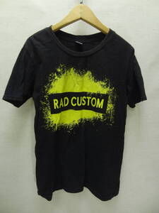 全国送料無料 ラッドカスタム RAD CUSTOM べべ製 子供服キッズ男＆女の子 両面 プリント 半袖 黒色 Tシャツ 150