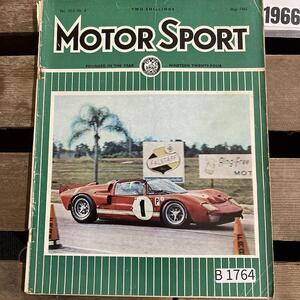 B1764　1966　「MOTOR SPORT」モータースポーツ 英国 　旧車雑誌　英国車 古本　雑誌 旧車　ビンテージ　自動車 クラシックカー