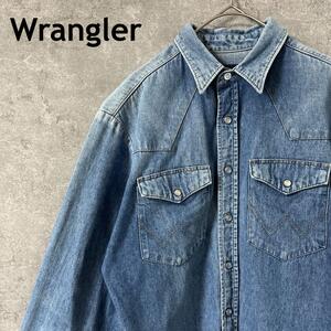 Wrangler デニムシャツ　長袖　スナップボタン　90sフリーレディースF3